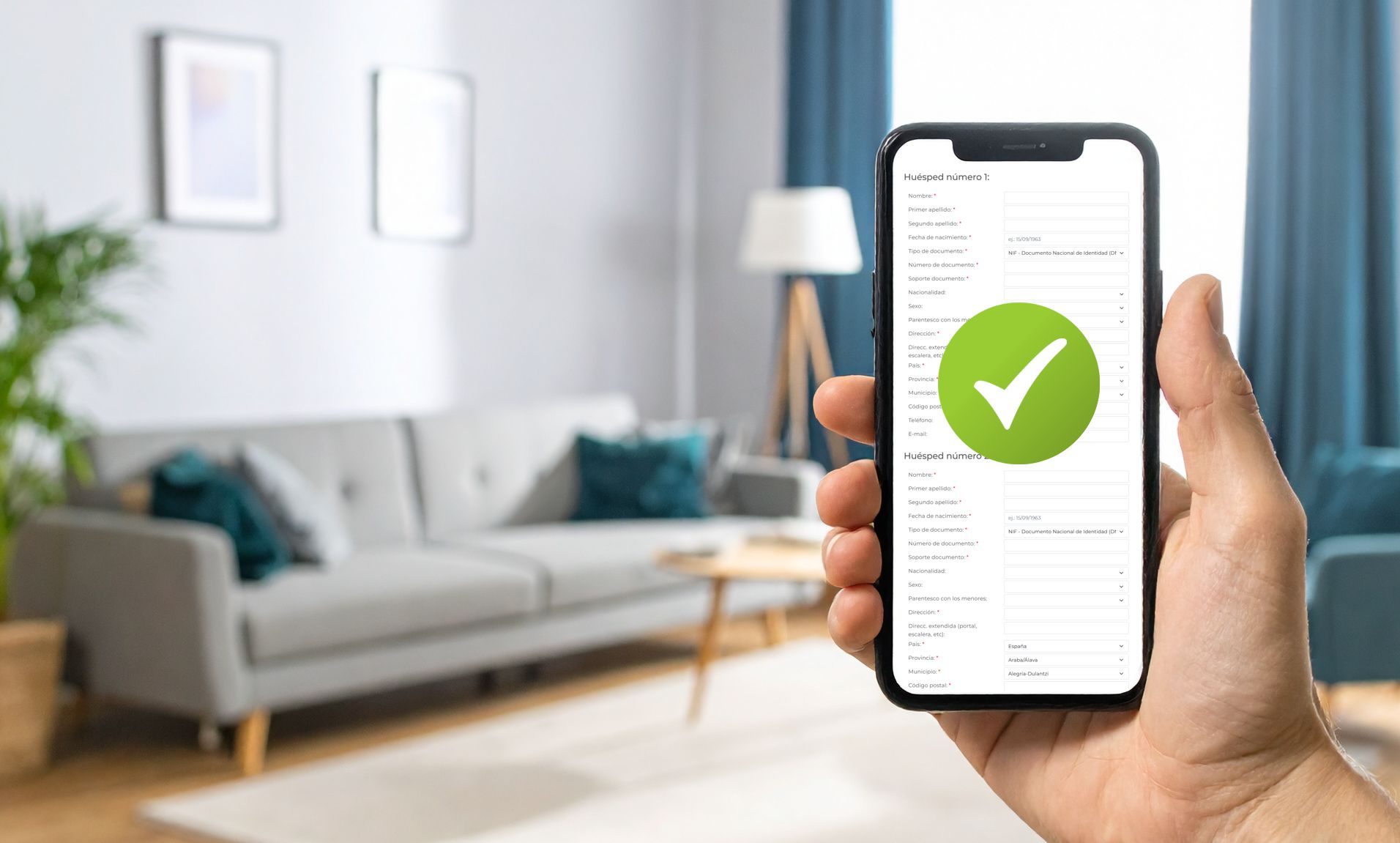 Formulario de registro para huéspedes